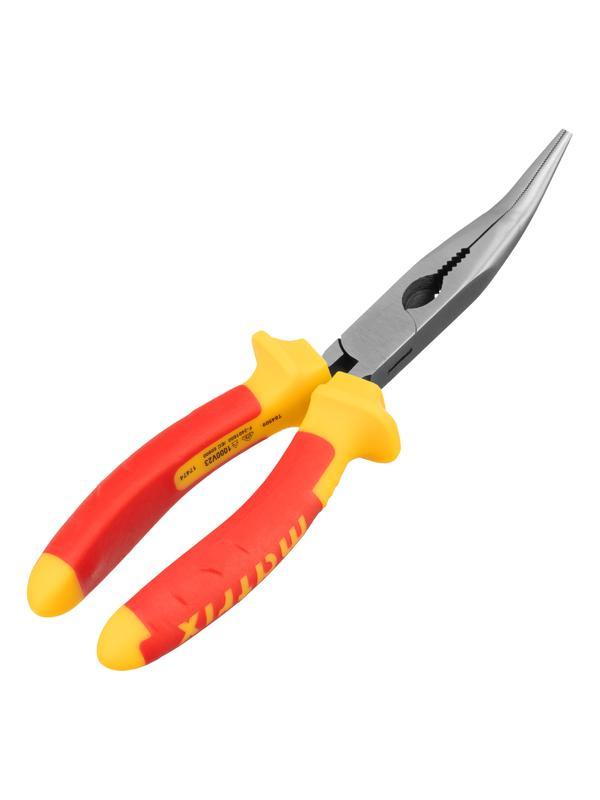 Длинногубцы изогнутые Insulated, 200 мм, двухкомпонентные рукоятки Matrix Professional