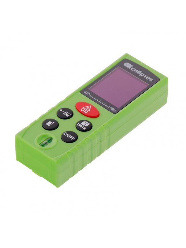 Лазерный дальномер PM-60,60 м,с пузырьковым уровнем Сибртех