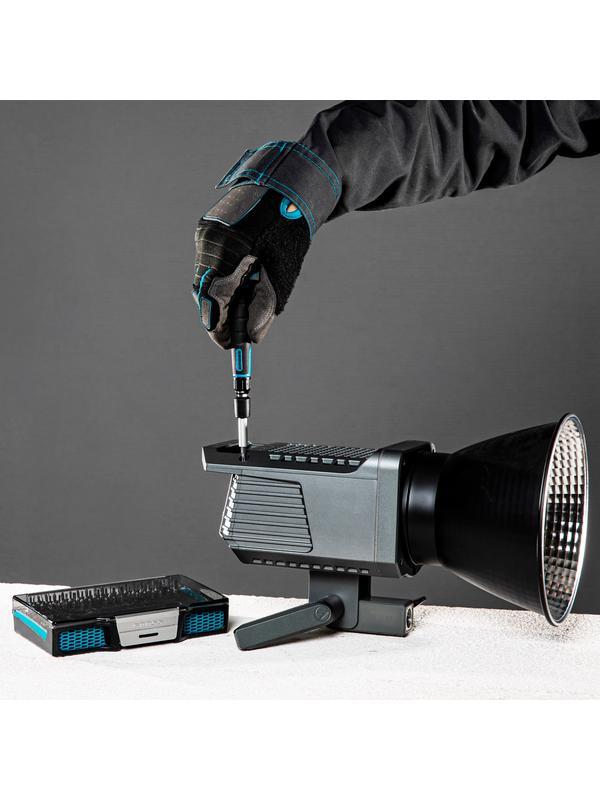 Отвертка с набором бит и торцевых головок для точных работ, гибкий привод, 48 шт, CrMo Gross