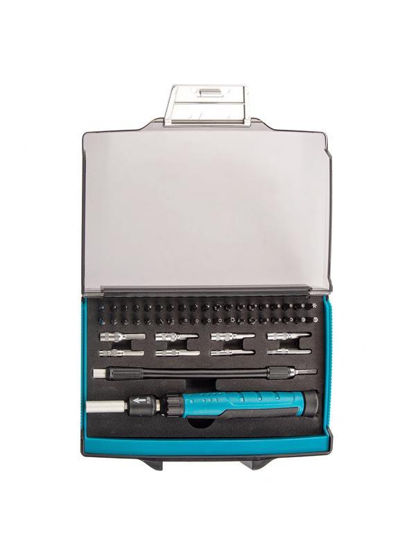 Отвертка с набором бит и торцевых головок для точных работ, гибкий привод, 48 шт, CrMo Gross