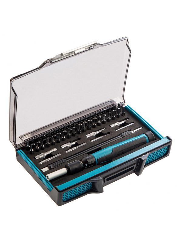 Отвертка с набором бит и торцевых головок для точных работ, гибкий привод, 48 шт, CrMo Gross