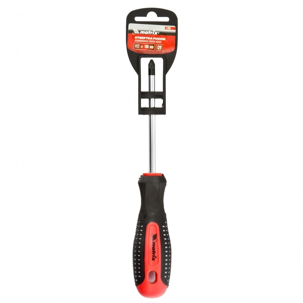 Отвертка Fusion, PZ2 x 100 мм, CrV, трехкомпонентная рукоятка 