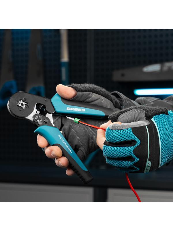 Клещи (пресс-клещи) для обжима наконечников электропроводов с сечением 0.25-8 мм2 Gross