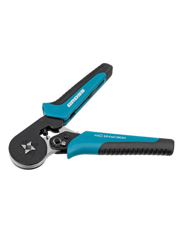 Клещи (пресс-клещи) для обжима наконечников электропроводов с сечением 0.25-8 мм2 Gross