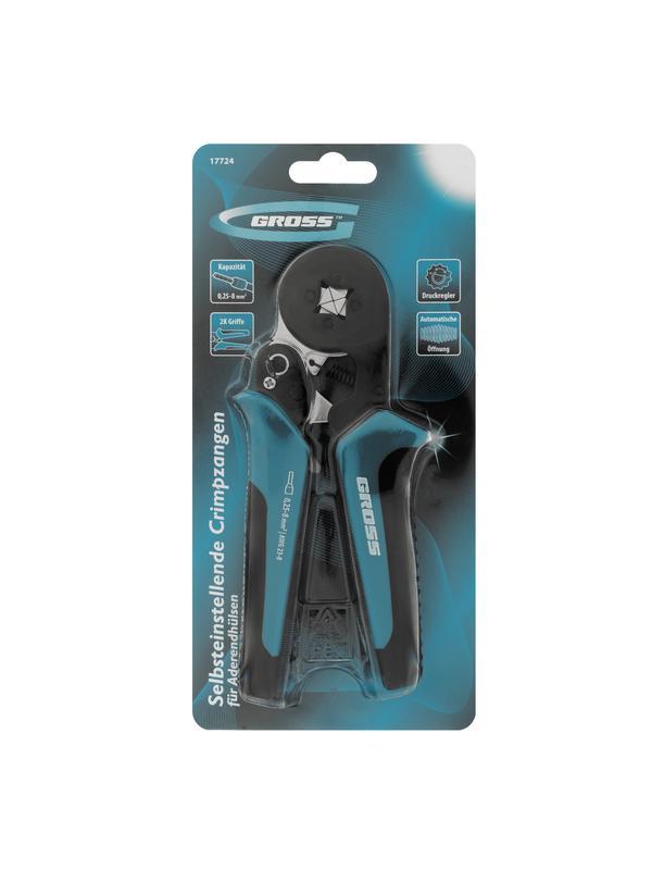 Клещи (пресс-клещи) для обжима наконечников электропроводов с сечением 0.25-8 мм2 Gross