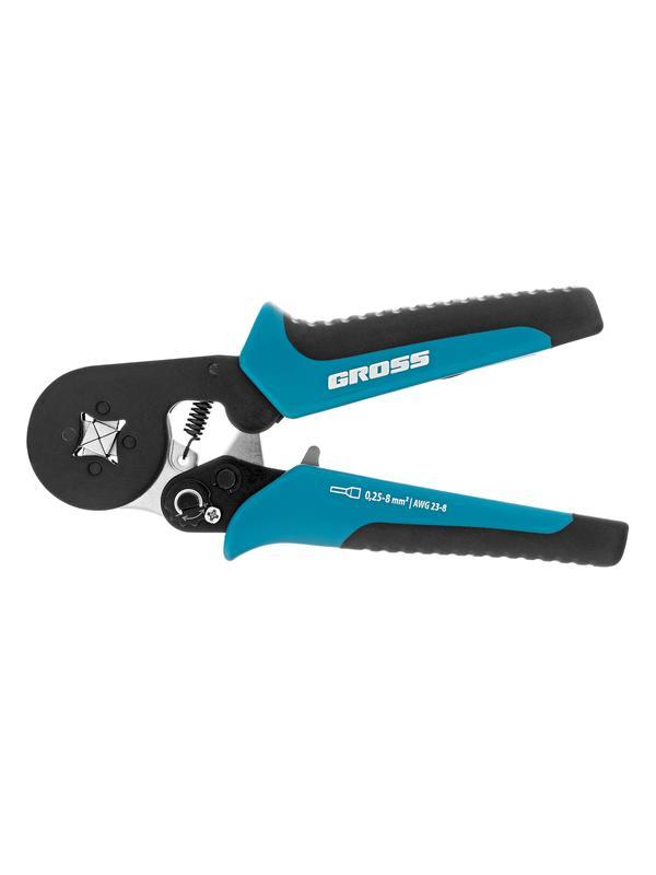 Клещи (пресс-клещи) для обжима наконечников электропроводов с сечением 0.25-8 мм2 Gross