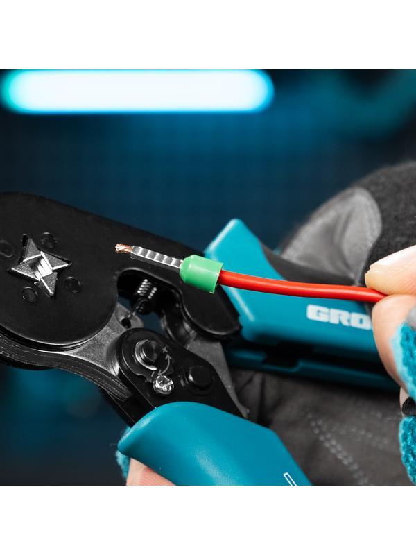 Клещи (пресс-клещи) для обжима наконечников электропроводов с сечением 0.25-8 мм2 Gross