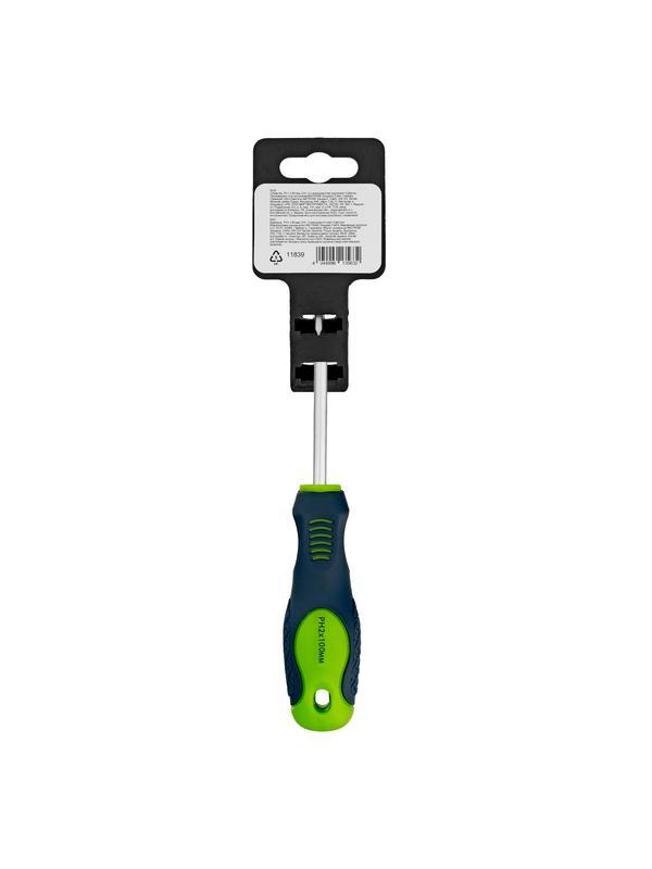 Отвертка, PH1 х 80 мм, CrV, двухкомпонентная рукоятка Сибртех