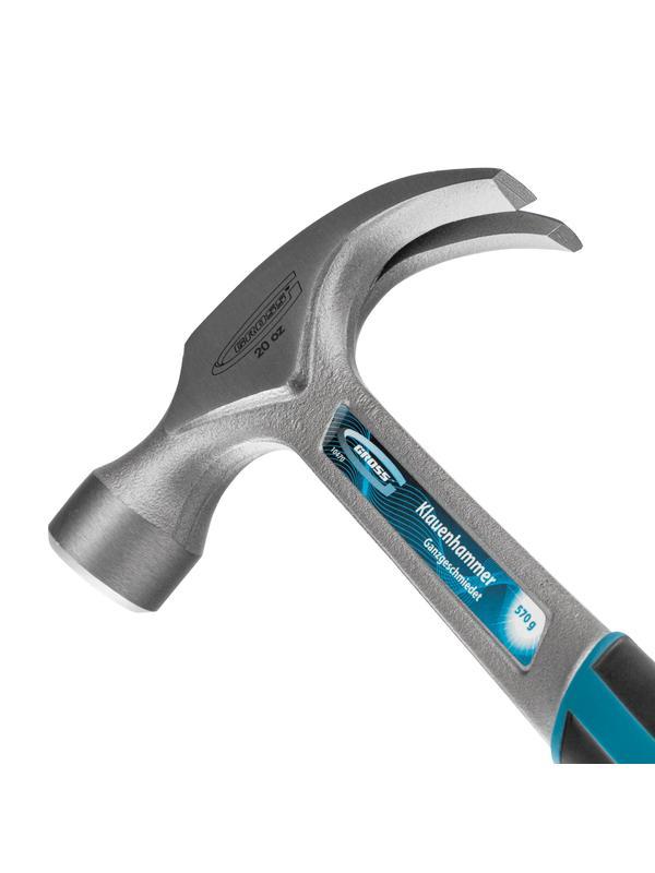 Молоток-гвоздодер, 570 г, цельнокованый, трехкомпонентная рукоятка Gross