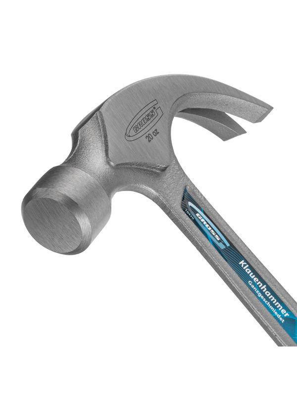 Молоток-гвоздодер, 570 г, цельнокованый, трехкомпонентная рукоятка Gross