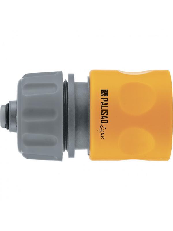 Соединитель пластмассовый, быстросъемный для шланга 3/4, аквастоп, однокомпонентный Palisad Luxe