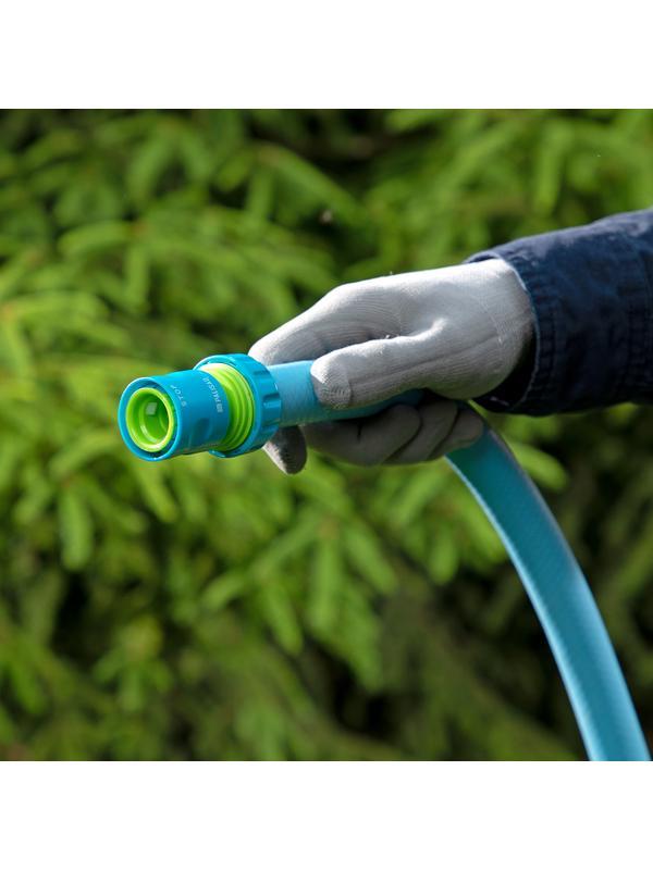 Соединитель пластмассовый, быстросъемный для шланга 3/4, аквастоп, однокомпонентный Palisad Luxe