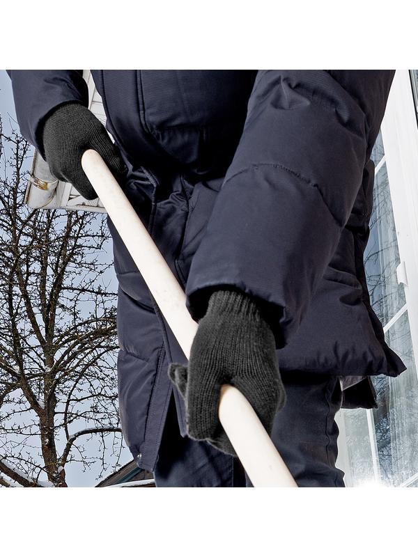 Перчатки трикотажные, акрил, двойные, черный, двойная манжета Россия Сибртех