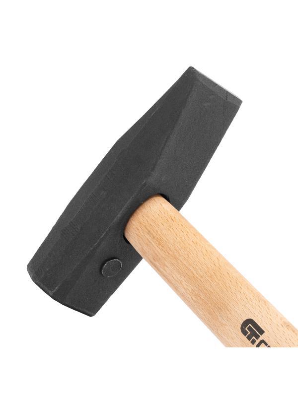 Молоток слесарный 1500 г, квадратный боек, деревянная рукоятка Сибртех