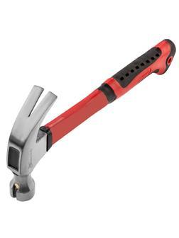 Молоток-гвоздодер, 450 г, боек c магнитом, фибергласовая обрезиненная рукоятка Matrix