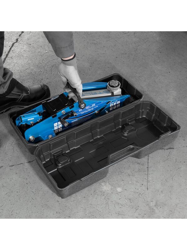 Домкрат гидравлический подкатной с фиксатором, 2.5 т, Safety Pin, 140-385 мм, в кейсе Stels