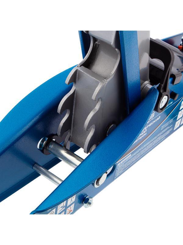 Домкрат гидравлический подкатной с фиксатором, 2.5 т, Safety Pin, 140-385 мм, в кейсе Stels