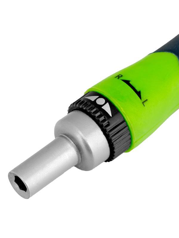 Отвертка реверсивная для точных работ с набором бит и торцевых головок, 32 предмета, CrV Сибртех