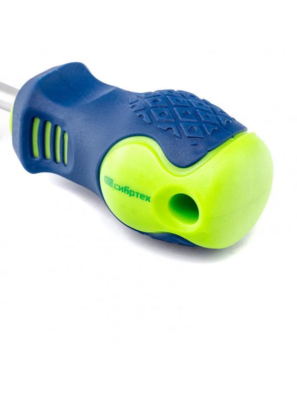 Отвертка, SL6 х 38 мм, CrV, двухкомпонентная рукоятка Сибртех