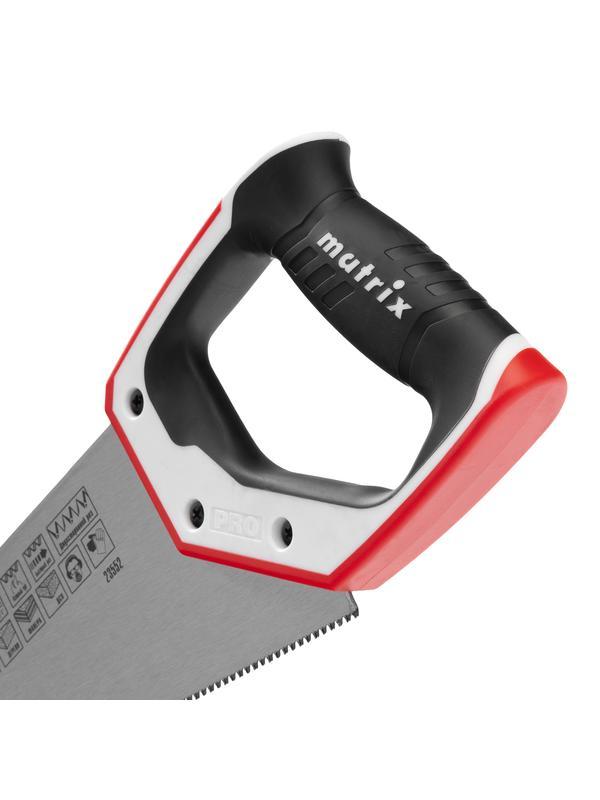 Ножовка по дереву для точных пильных работ, 350 мм, каленый зуб 3D, 14 TPI, трехкомпонентная рукоятка, Pro Matrix