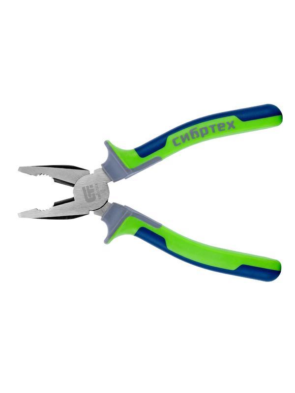 Плоскогубцы комбинированные, 200 мм, фосфатирование, трехкомпонентные рукоятки Сибртех