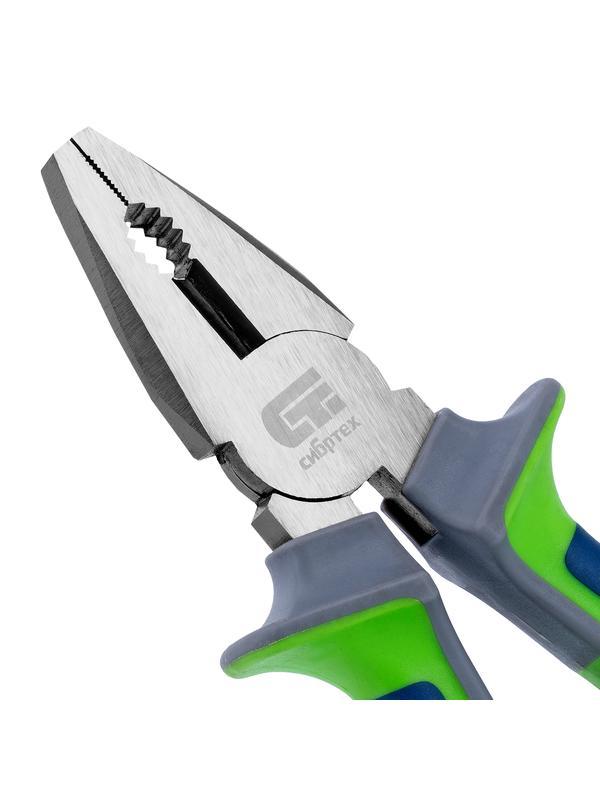 Плоскогубцы комбинированные, 200 мм, фосфатирование, трехкомпонентные рукоятки Сибртех