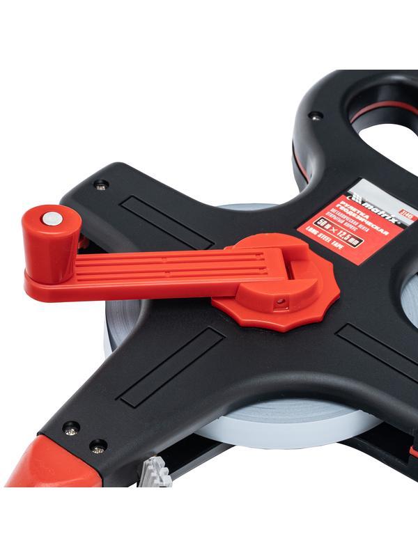 Рулетка геодезическая, 50 м х 12,5 мм, металлическая лента, открытый корпус Matrix