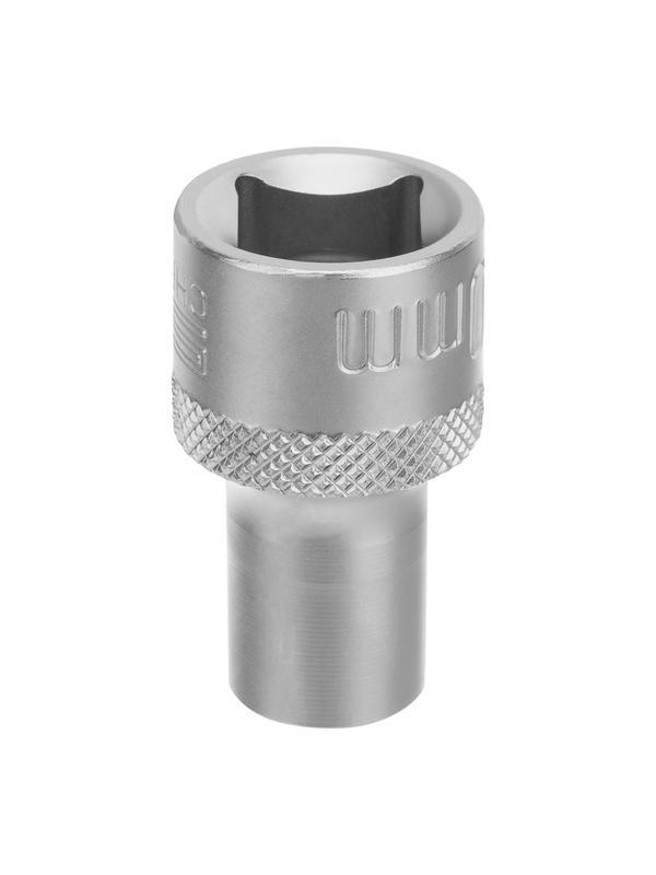 Головка торцевая, 10 мм, двенадцатигранная, CrV, под квадрат 1/2, хромированная Stels