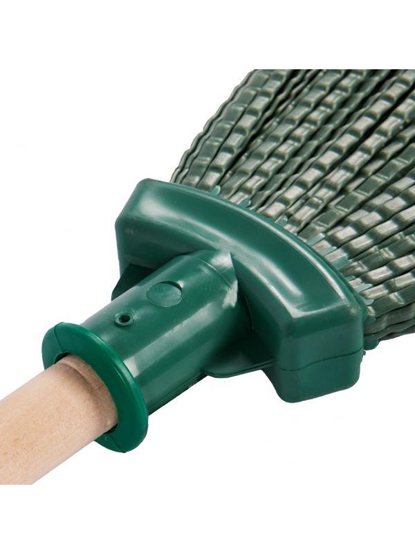 Метла полипропиленовая, 295 х 255 х 1490 мм, веерная, деревянный черенок, Россия, Сибртех