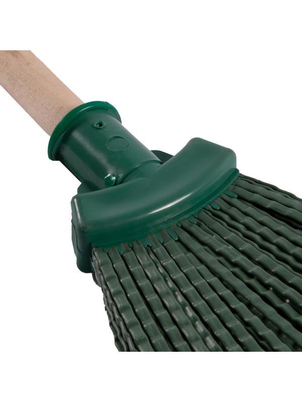 Метла полипропиленовая, 295 х 255 х 1490 мм, веерная, деревянный черенок, Россия, Сибртех