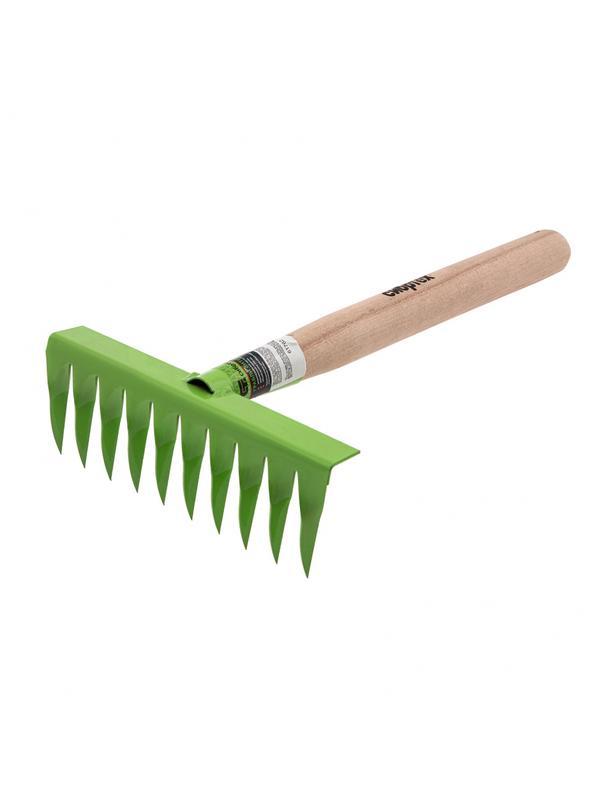 Грабли витые 10 - зубые, 200 х 390 мм, стальные, деревянная рукоятка, Агроном, Россия, Сибртех
