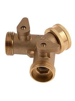 Разветвитель двухканальный, регулируемый, внешняя и внутренняя резьба 3/4, латунный Palisad