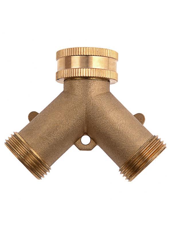 Разветвитель двухканальный, регулируемый, внешняя и внутренняя резьба 3/4, латунный Palisad