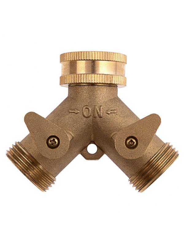 Разветвитель двухканальный, регулируемый, внешняя и внутренняя резьба 3/4, латунный Palisad