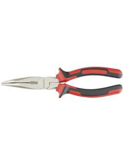 Длинногубцы изогнутые Nickel, 200 мм, никелированные, двухкомпонентные рукоятки Matrix