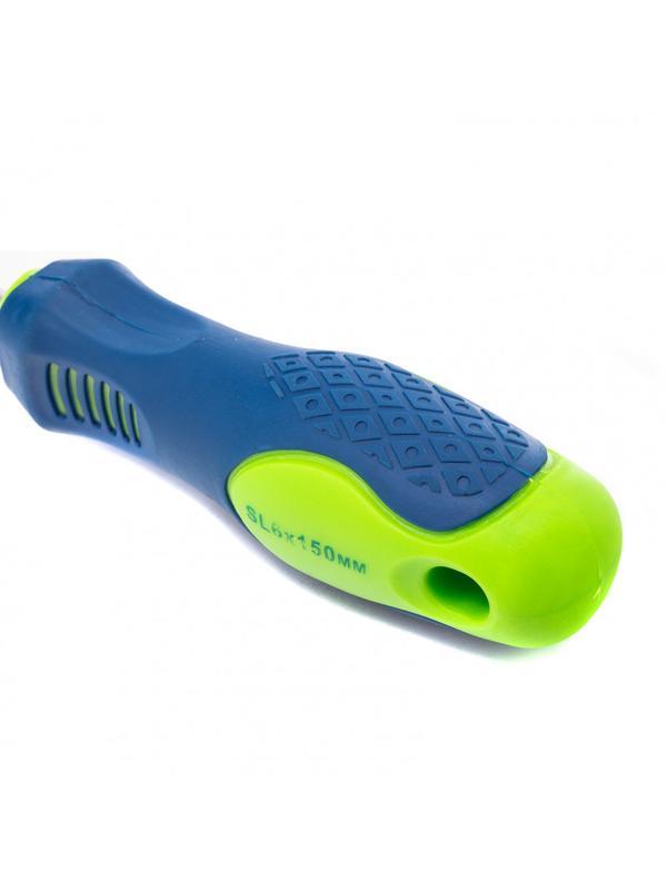 Отвертка, SL6 х 150 мм, CrV, двухкомпонентная рукоятка Сибртех