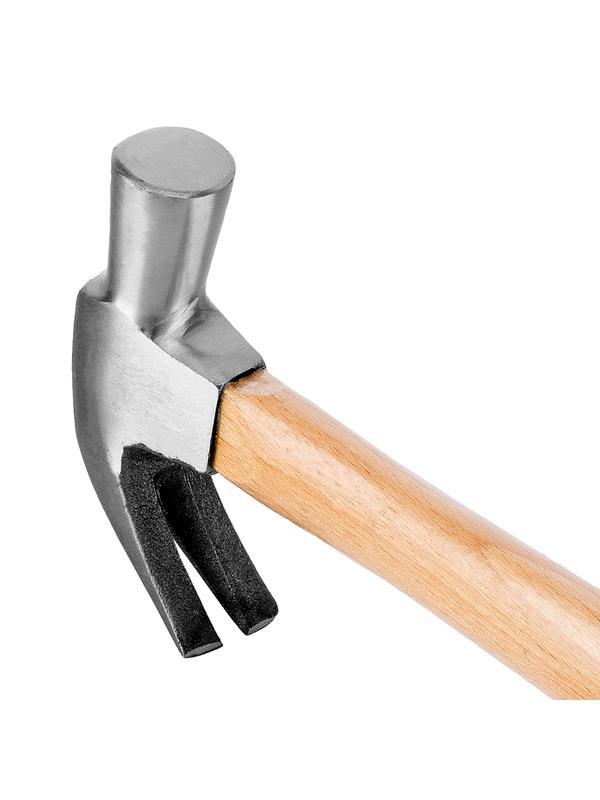 Молоток-гвоздодер, 450 г, боек 27 мм, деревянная рукоятка Sparta
