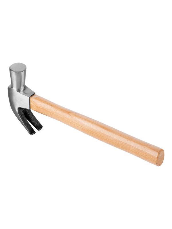 Молоток-гвоздодер, 450 г, боек 27 мм, деревянная рукоятка Sparta