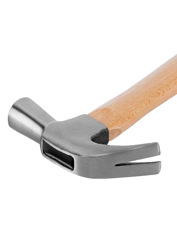 Молоток-гвоздодер, 450 г, боек 27 мм, деревянная рукоятка Sparta