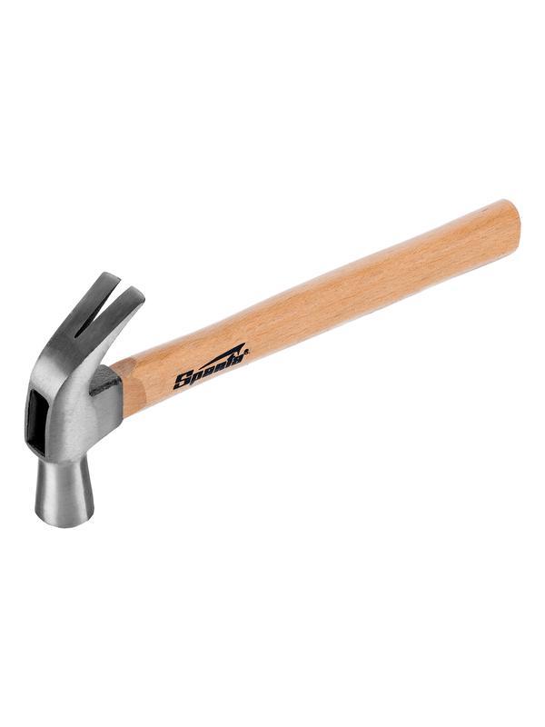 Молоток-гвоздодер, 450 г, боек 27 мм, деревянная рукоятка Sparta