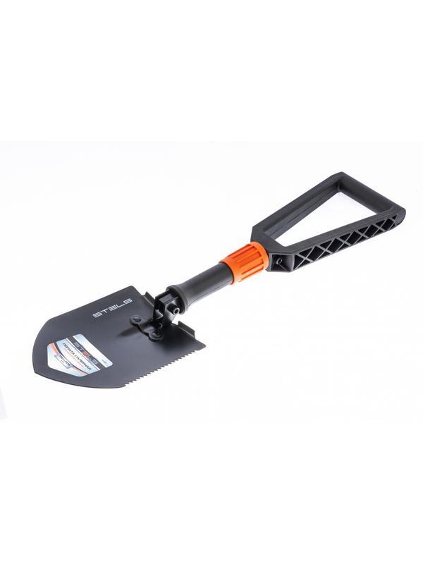 Лопата походная, 150х205х253 - 590 мм, пластик. рукоятка, складная в чехле, Stels