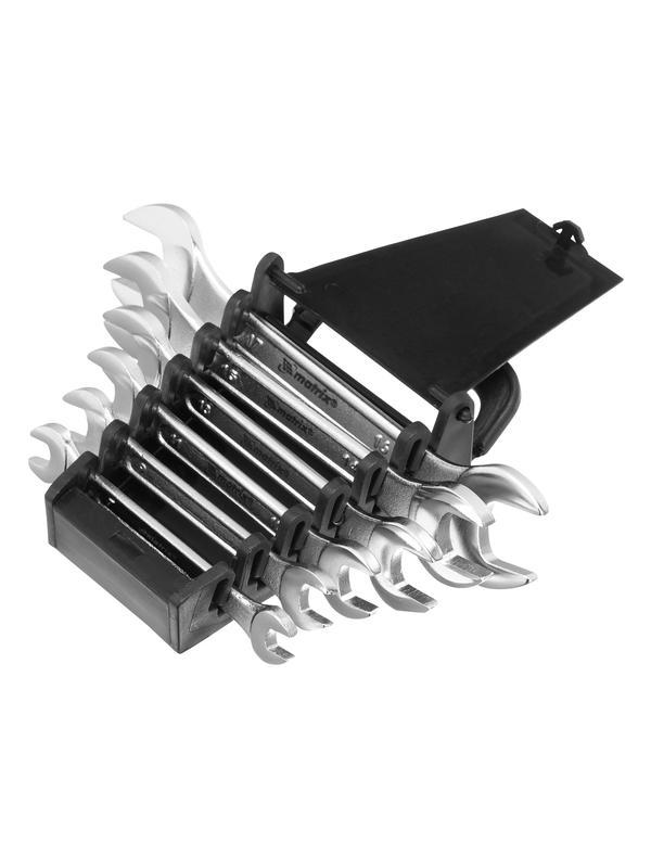 Набор ключей рожковых, 6-17 мм, 6 шт, CrV, хромированные Matrix