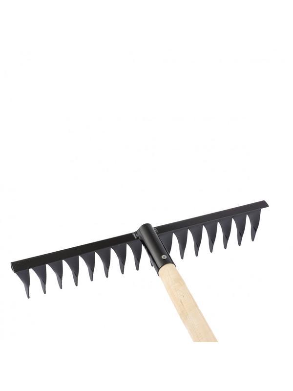 Грабли стальные, 420х1300 мм, 16 витых зубьев, деревянный черенок, Россия, Сибртех