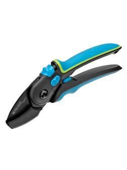 Секатор с наковальней, 220 мм, регулировка захвата, трехкомпонентные рукоятки, Luxe, Palisad