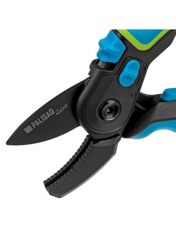 Секатор с наковальней, 220 мм, регулировка захвата, трехкомпонентные рукоятки, Luxe, Palisad