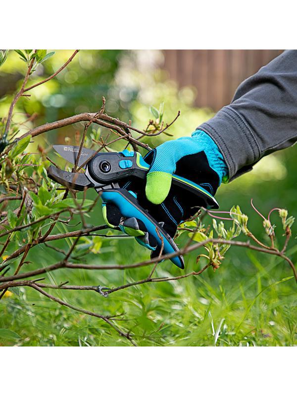 Секатор с наковальней, 220 мм, регулировка захвата, трехкомпонентные рукоятки, Luxe, Palisad