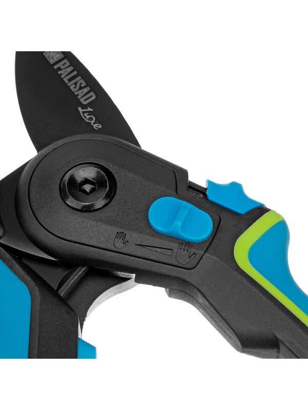 Секатор с наковальней, 220 мм, регулировка захвата, трехкомпонентные рукоятки, Luxe, Palisad