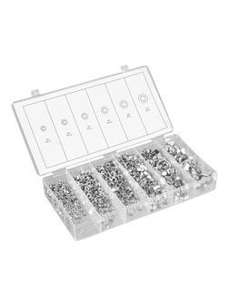 Набор гаек М3, М4, М5, М6, М8, М10, 600 предметов Сибртех