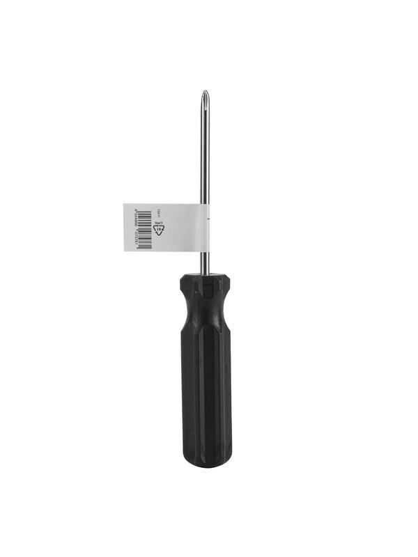 Отвертка PH1 х 75 мм, углеродистая сталь, черная пластиковая рукоятка Sparta