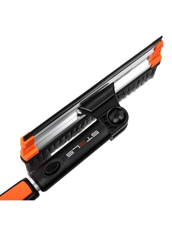 Щетка-сметка для снега со скребком и водосгоном, телескопическая, поворотная голова Stels